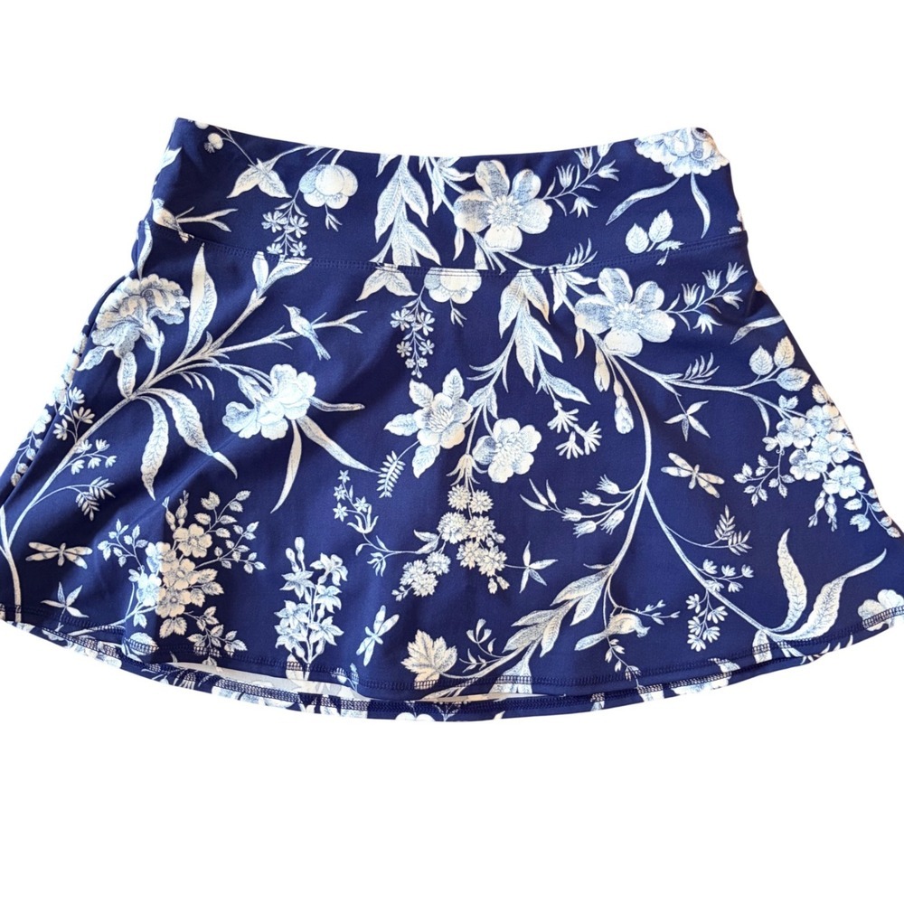 NWT Laura Ashley Golf Tennis Skort Skirt Floral‎ Printed Navy UPF R4 SZ M
